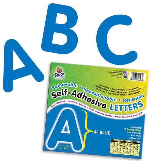 Pacon® Self-Adhesive Letters 4"   Blue, Puffy Font   78 Characters