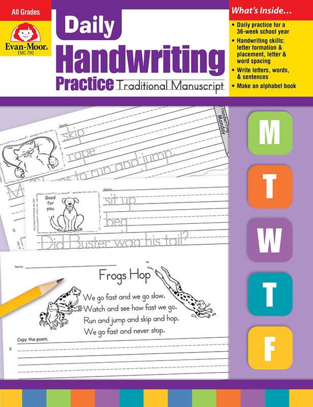 Daily Handwriting Practice: Traditional Manuscript, Grades K-6