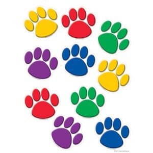 Colorful Paw Prints Accents