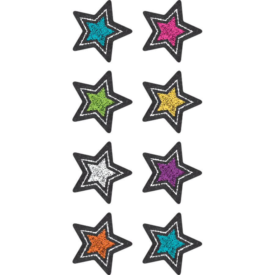 Chalkboard Brights Stars Mini Stickers
