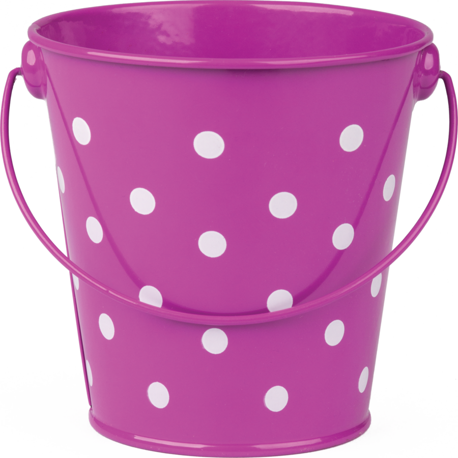 Bucket:  Purple Polka Dots