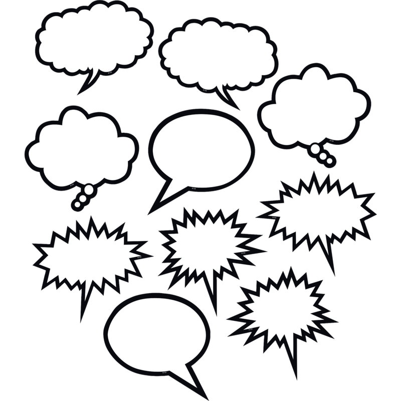 Black & White Speech/Thought Bubbles Accents