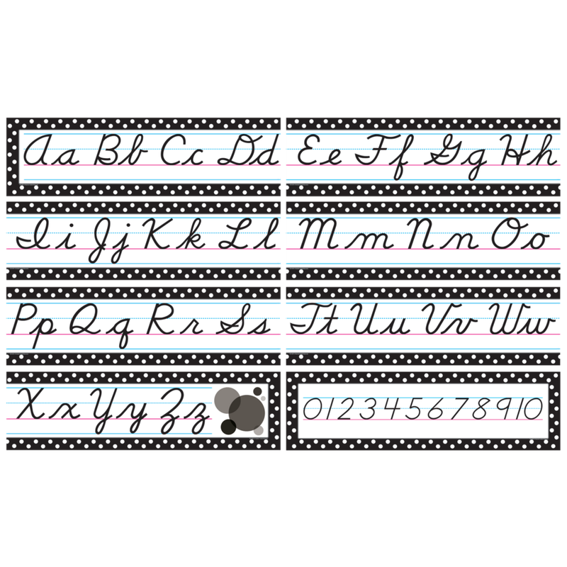 Black Polka Dots Cursive Mini Bulletin Board