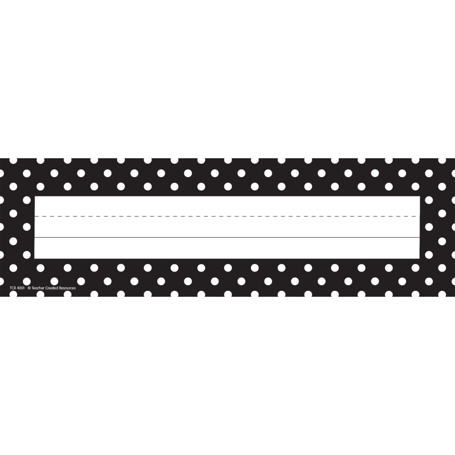 Black Polka Dots Flat Name Plates
