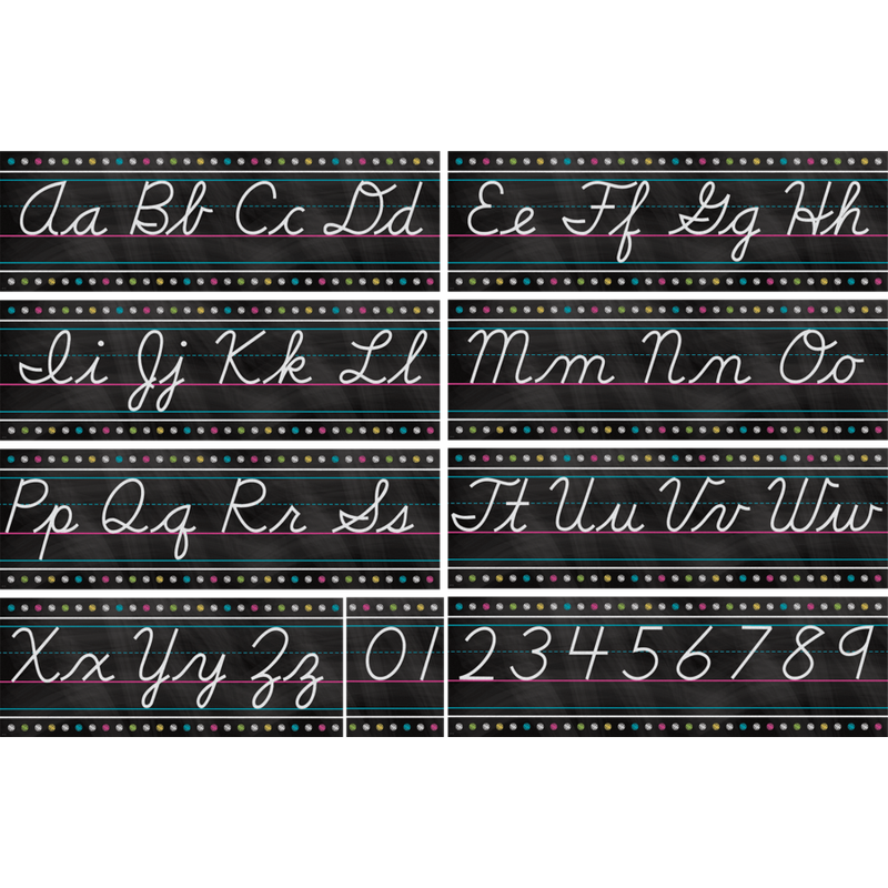 Chalkboard Brights Cursive Writing Bulletin Board Display Set