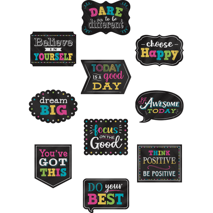 Chalkboard Brights Positive Sayings Accents