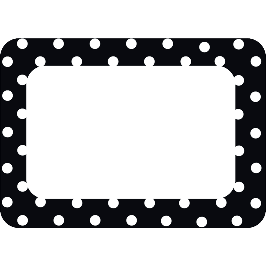 Black Polka Dot 2 Name Tags/Labels