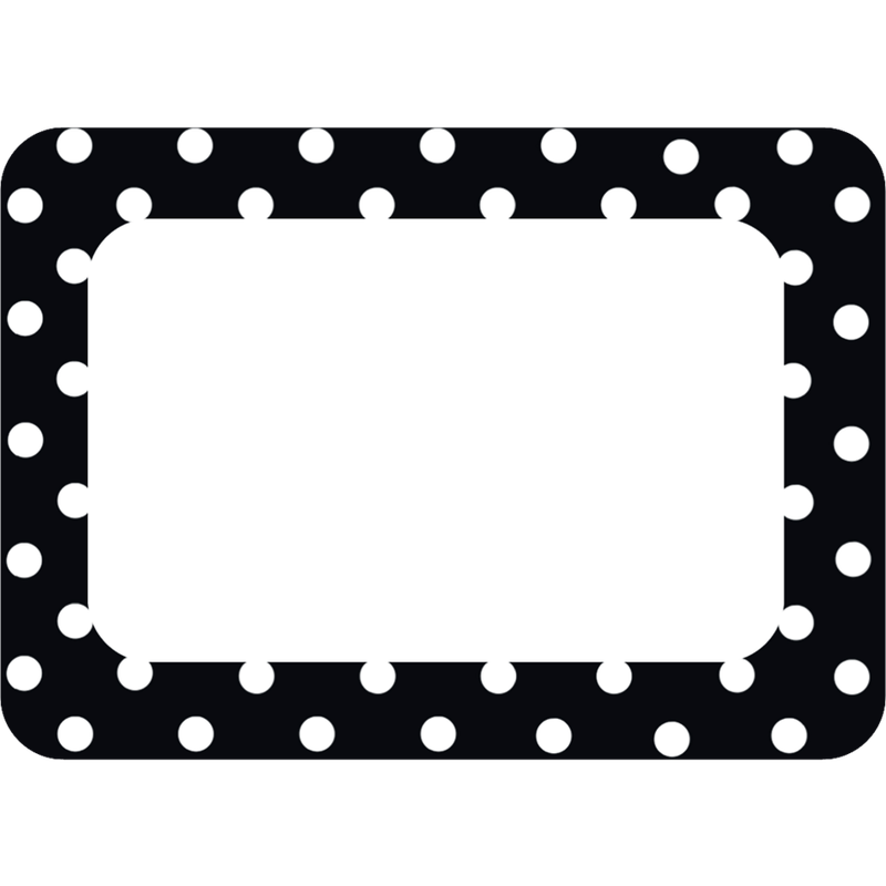 Black Polka Dot 2 Name Tags/Labels