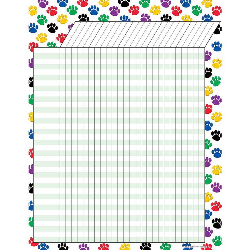 Colorful Paw Prints Incentive Chart