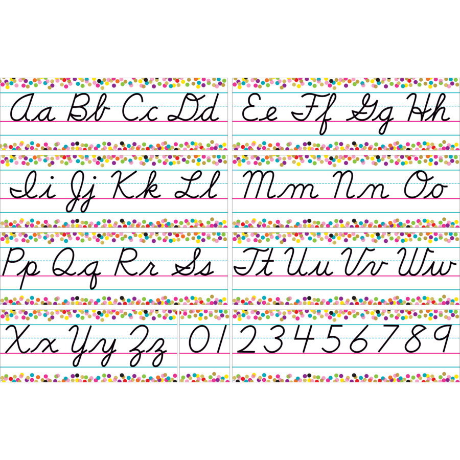 Confetti Cursive Writing Bulletin Board Display Set