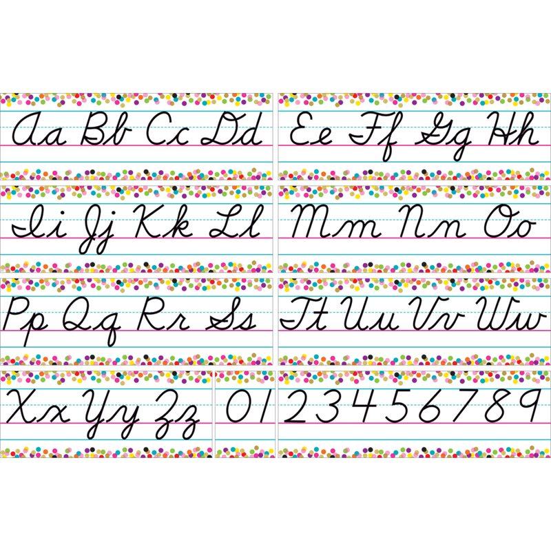 Confetti Cursive Writing Bulletin Board Display Set