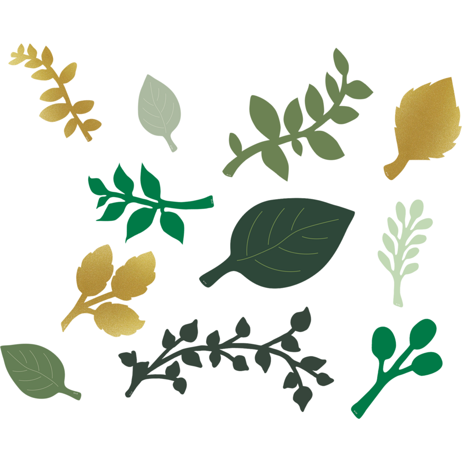 Green and Gold Paper Leaves