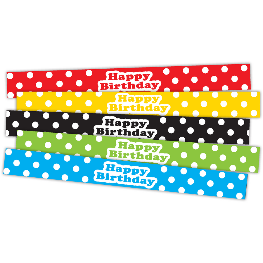 Polka Dots Happy Birthday Slap Bracelets