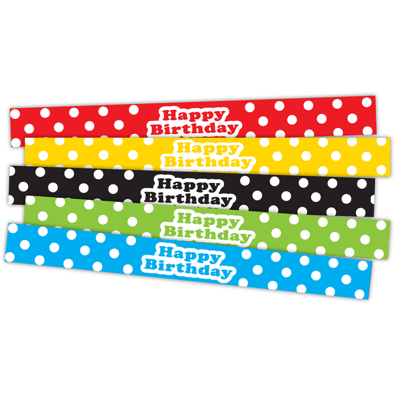 Polka Dots Happy Birthday Slap Bracelets