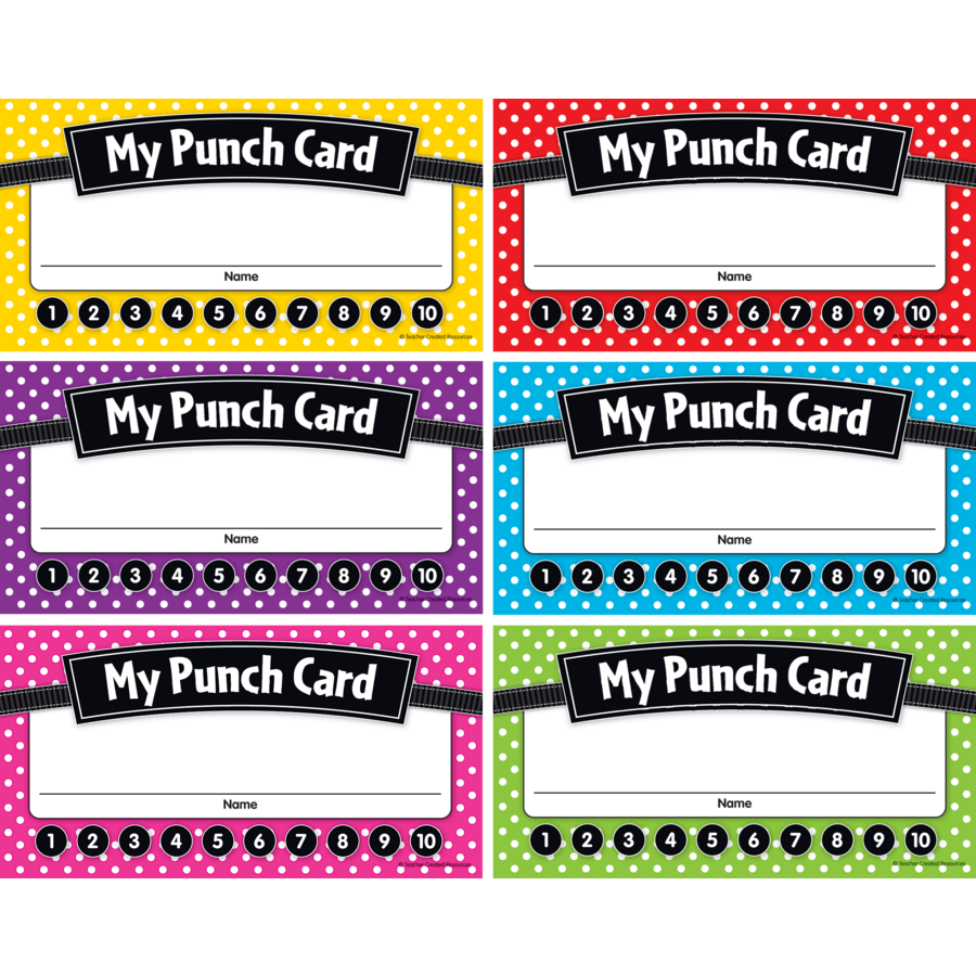 Polka Dots Punch Cards