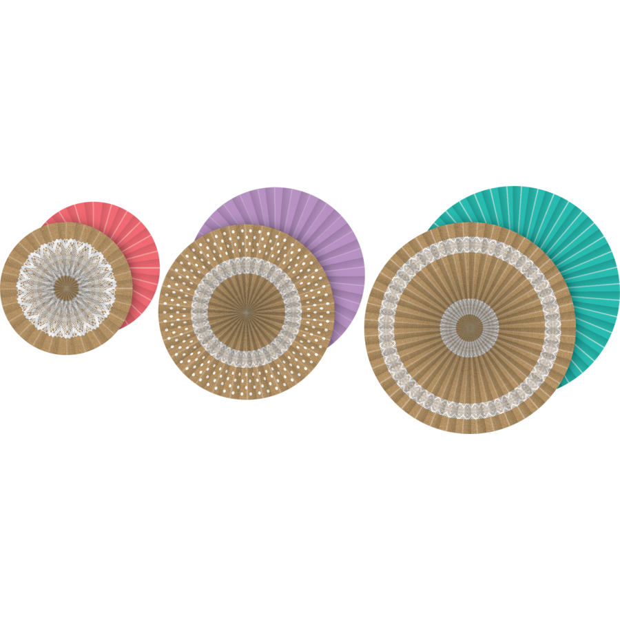 Shabby Chic Burlap Hanging Paper Fans