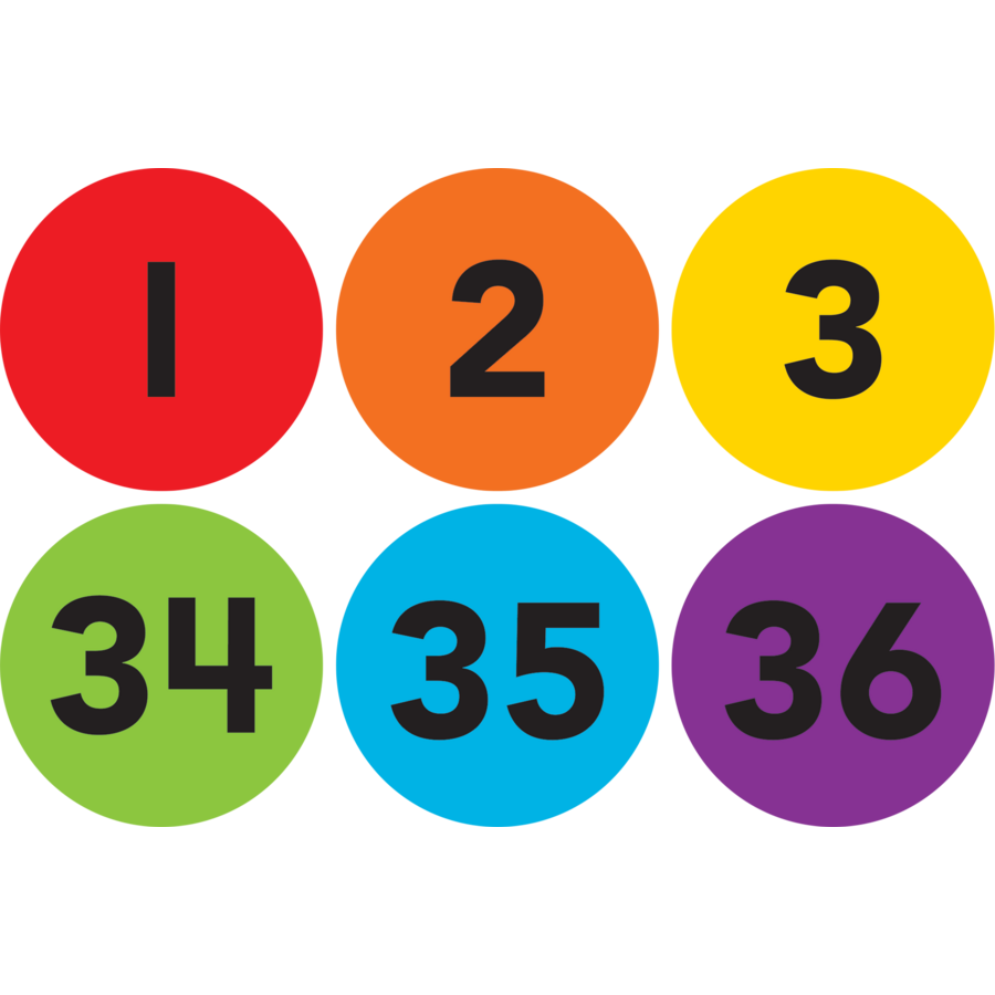 Spot On Carpet Markers Numbers 1-36 - 4"