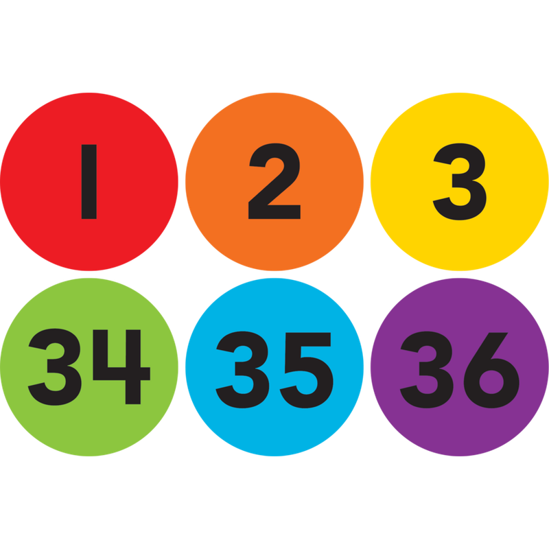 Spot On Carpet Markers Numbers 1-36 - 4"