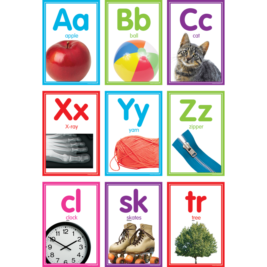 Colorful Photo Alphabet Cards Bulletin Board