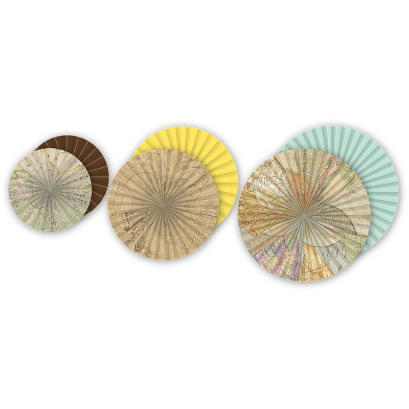 Travel the Map Hanging Paper Fans