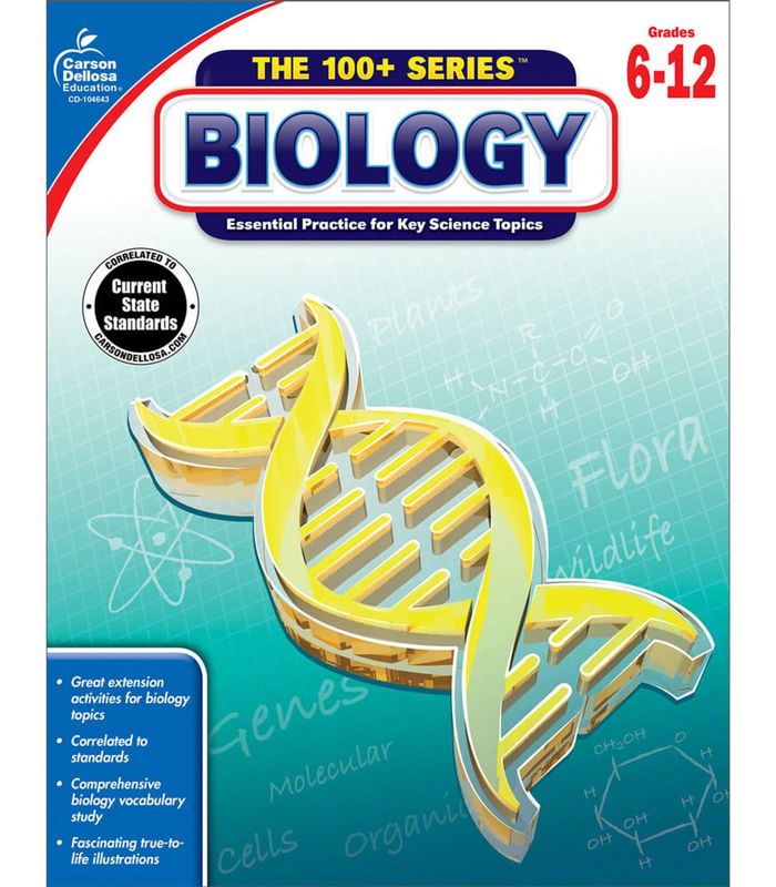 The 100+ Series™:  Biology Workbook Grade 6-12 (Paperback)
