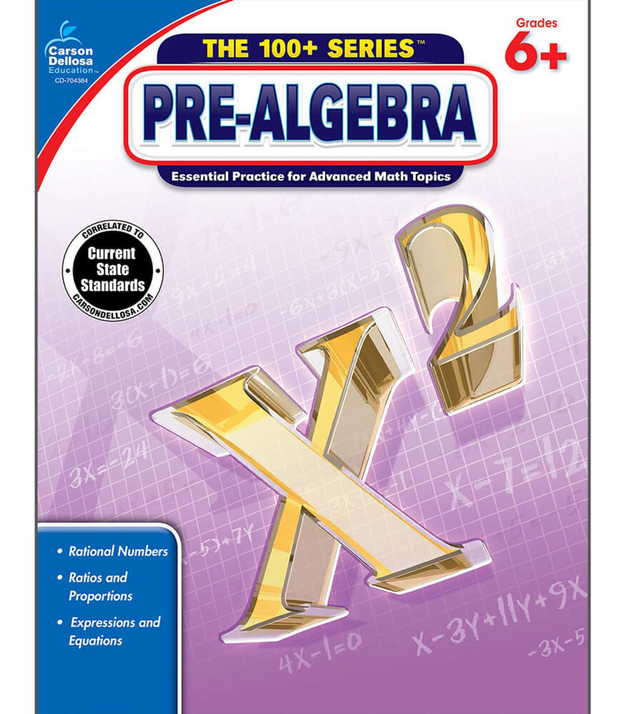 The 100+ Series™:  Pre-Algebra Workbook Grade 6-8 (Paperback)
