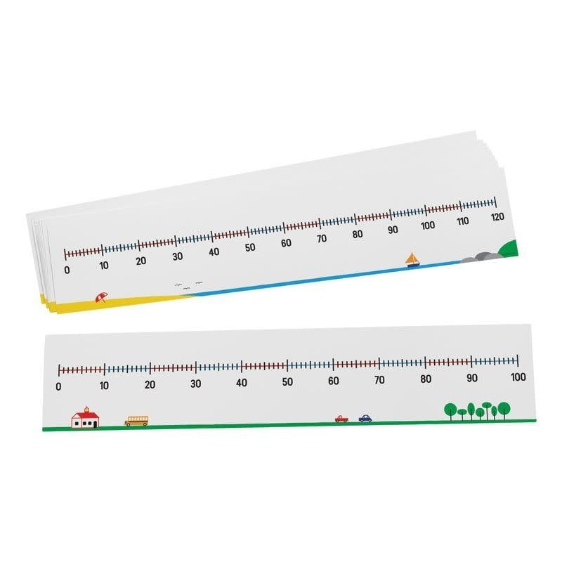Write-On/Wipe-Off 0-100 / 0-120 Number Lines, Set of 10