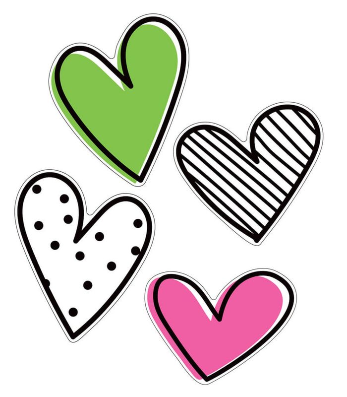 Kind Vibes Jumbo Doodle Hearts Extra Large Cutouts