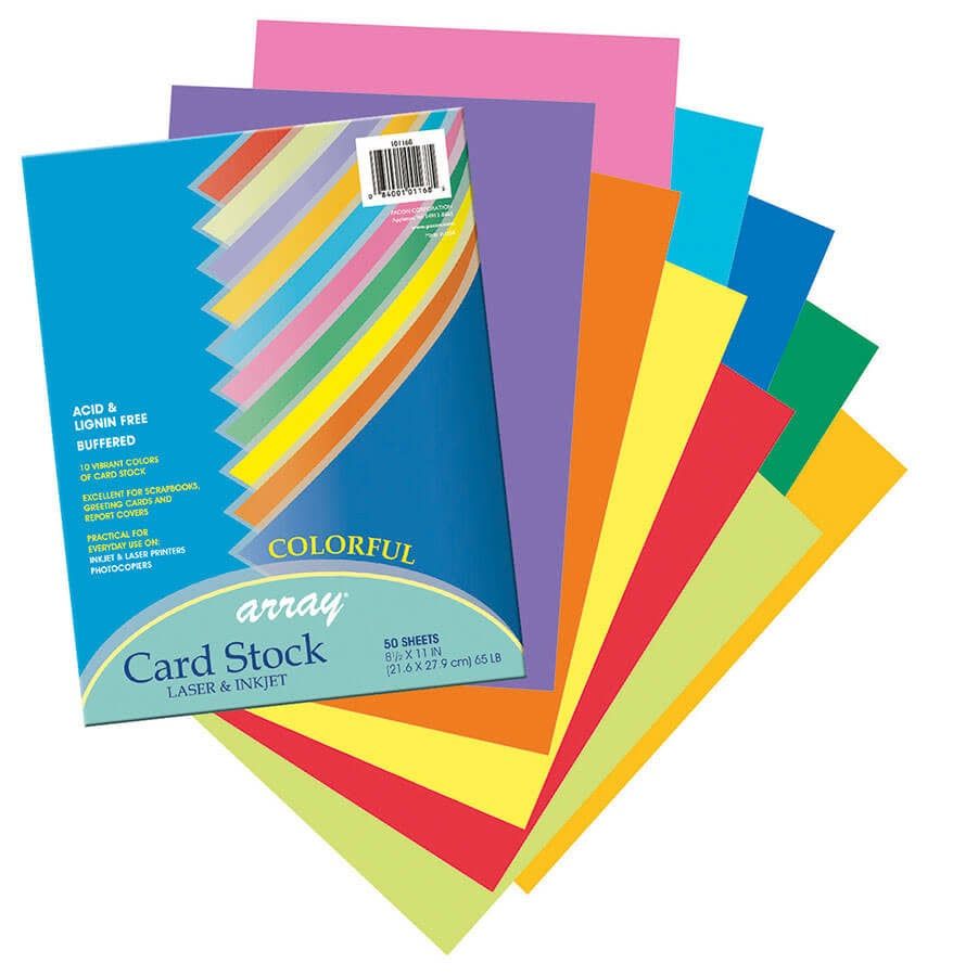 Pacon® Colorful Card Stock 8-1/2" X 11"   10 Colors   50 Sheets