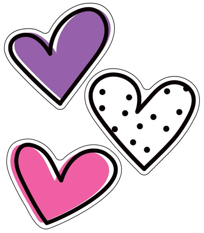 Kind Vibes Doodle Hearts Cutouts