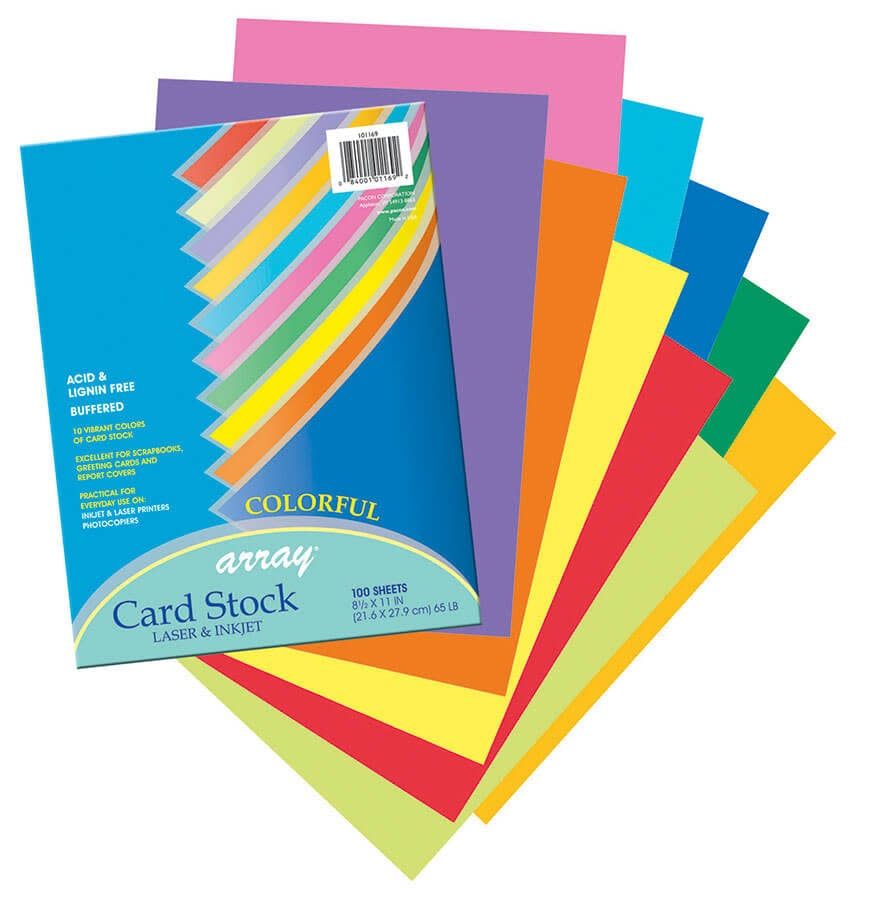 Pacon® Colorful Card Stock 8-1/2" X 11"   10 Colors   100 Sheets
