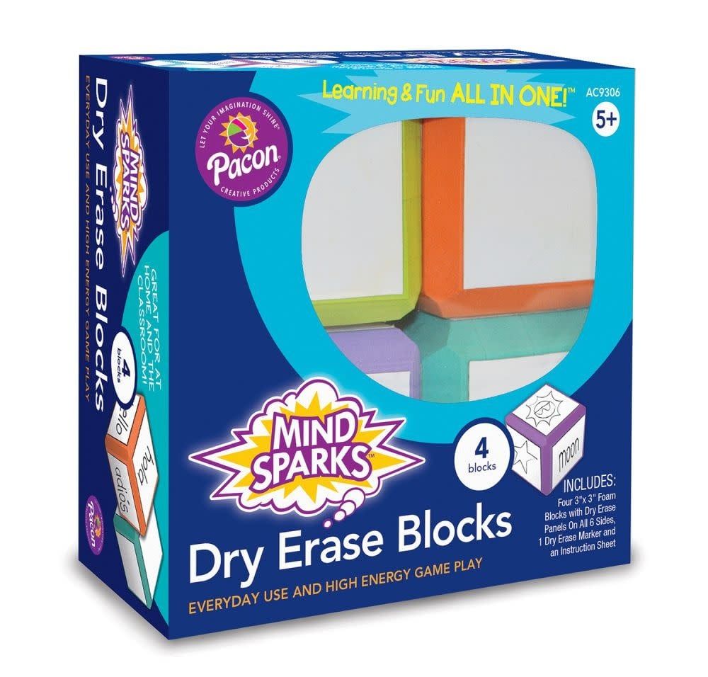 Mind Sparks® Dry Erase Blocks 3" X 3"   Assorted Colors   4 Blocks