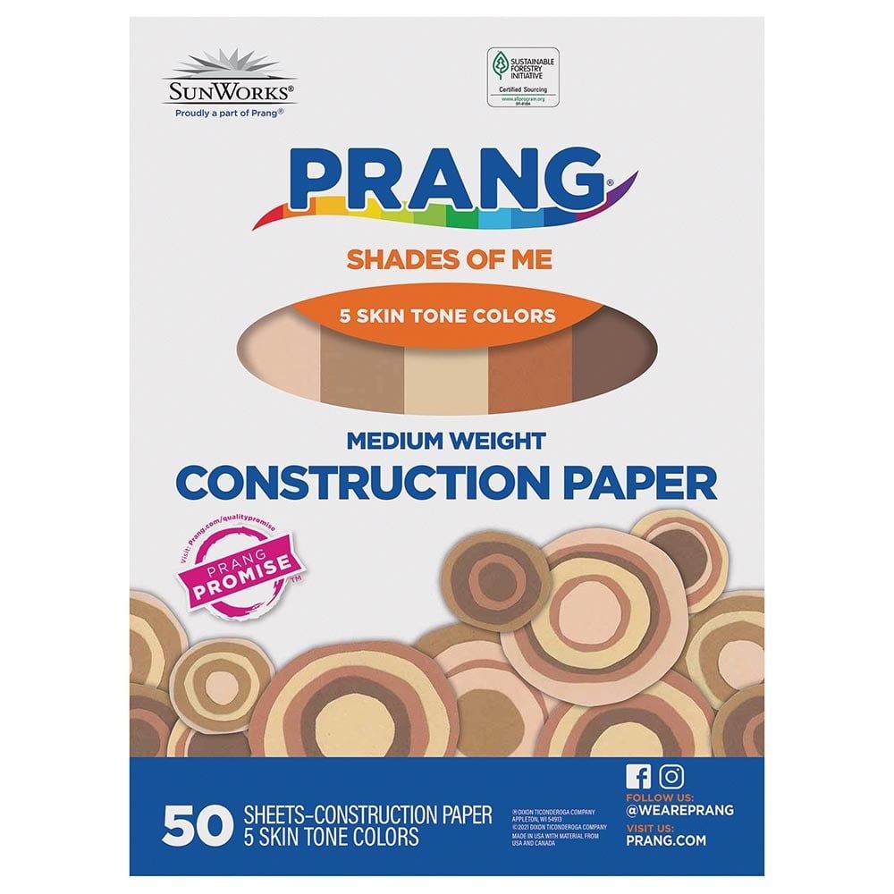 Prang® Shades Of Me Construction Paper 9" X 12"   5 Assorted Skin Tone Colors 50 Sheets