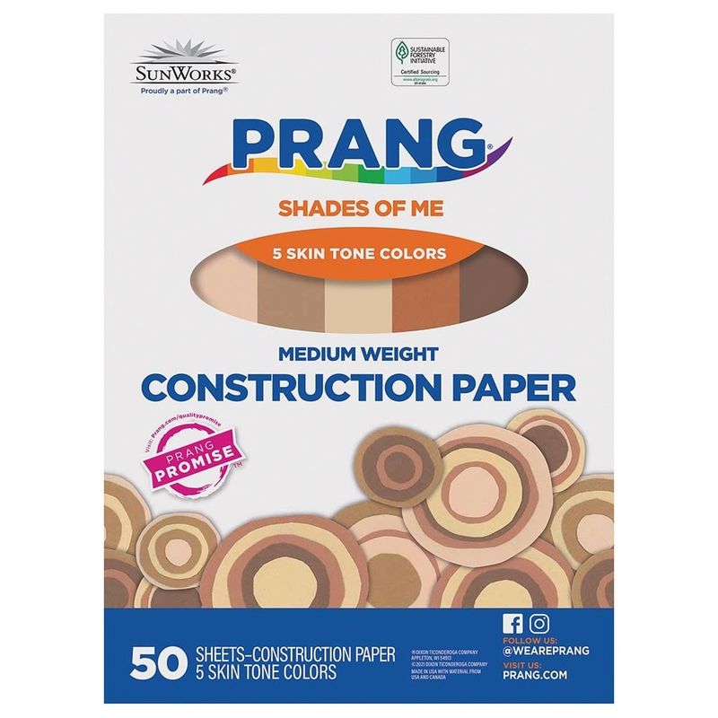 Prang® Shades Of Me Construction Paper 9" X 12"   5 Assorted Skin Tone Colors 50 Sheets