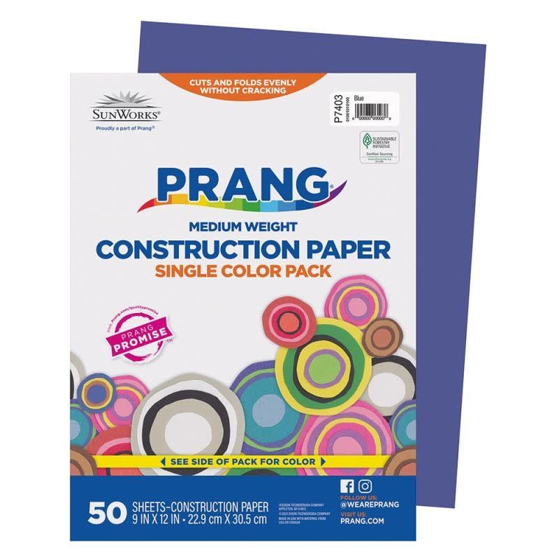 Prang® Construction Paper Blue 9" X 12"   Blue   50 Sheets
