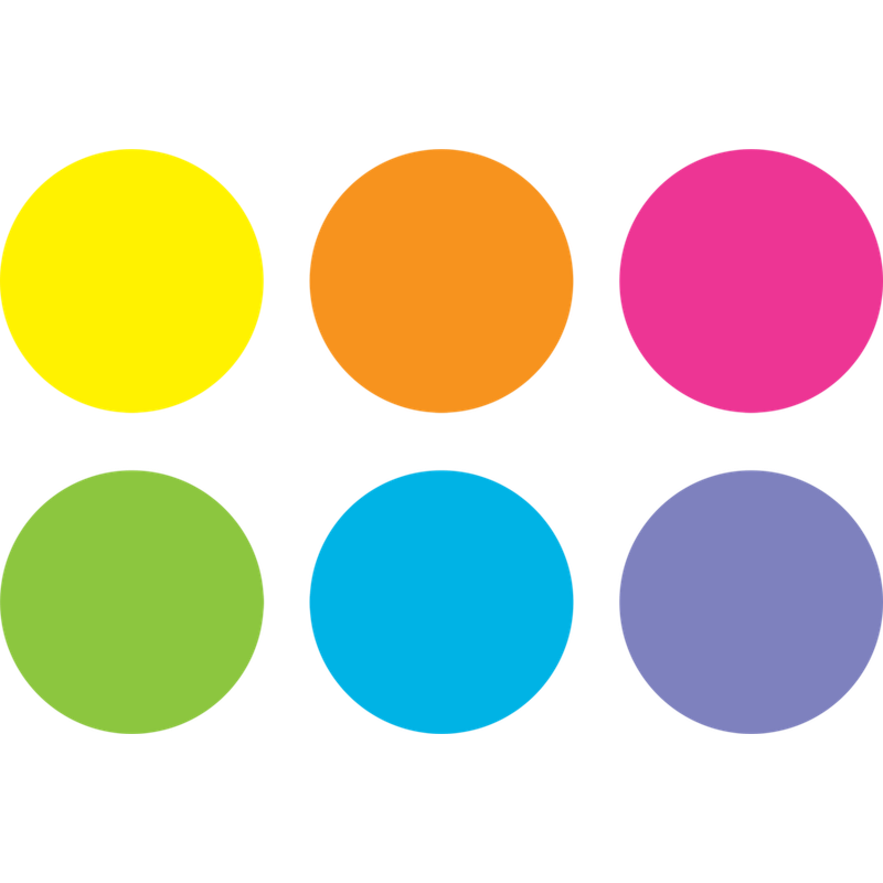 Spot On Dry-Erase Desktop Writing Spots Bright Circles 7"