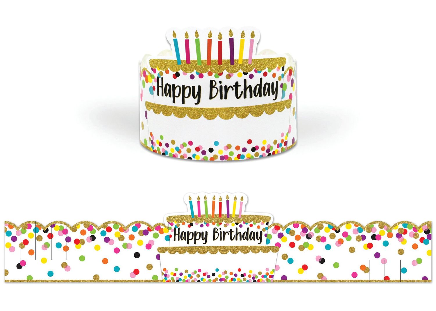 Confetti Happy Birthday Crowns