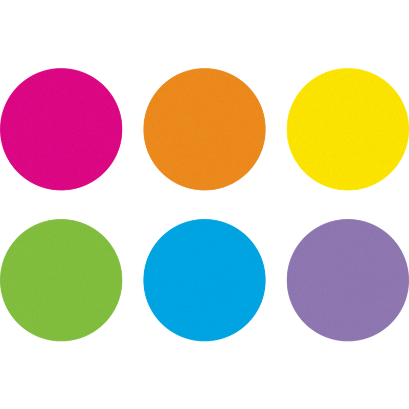 Spot On Dry-Erase Desktop Writing Spots Bright Circles - 10-1/2"