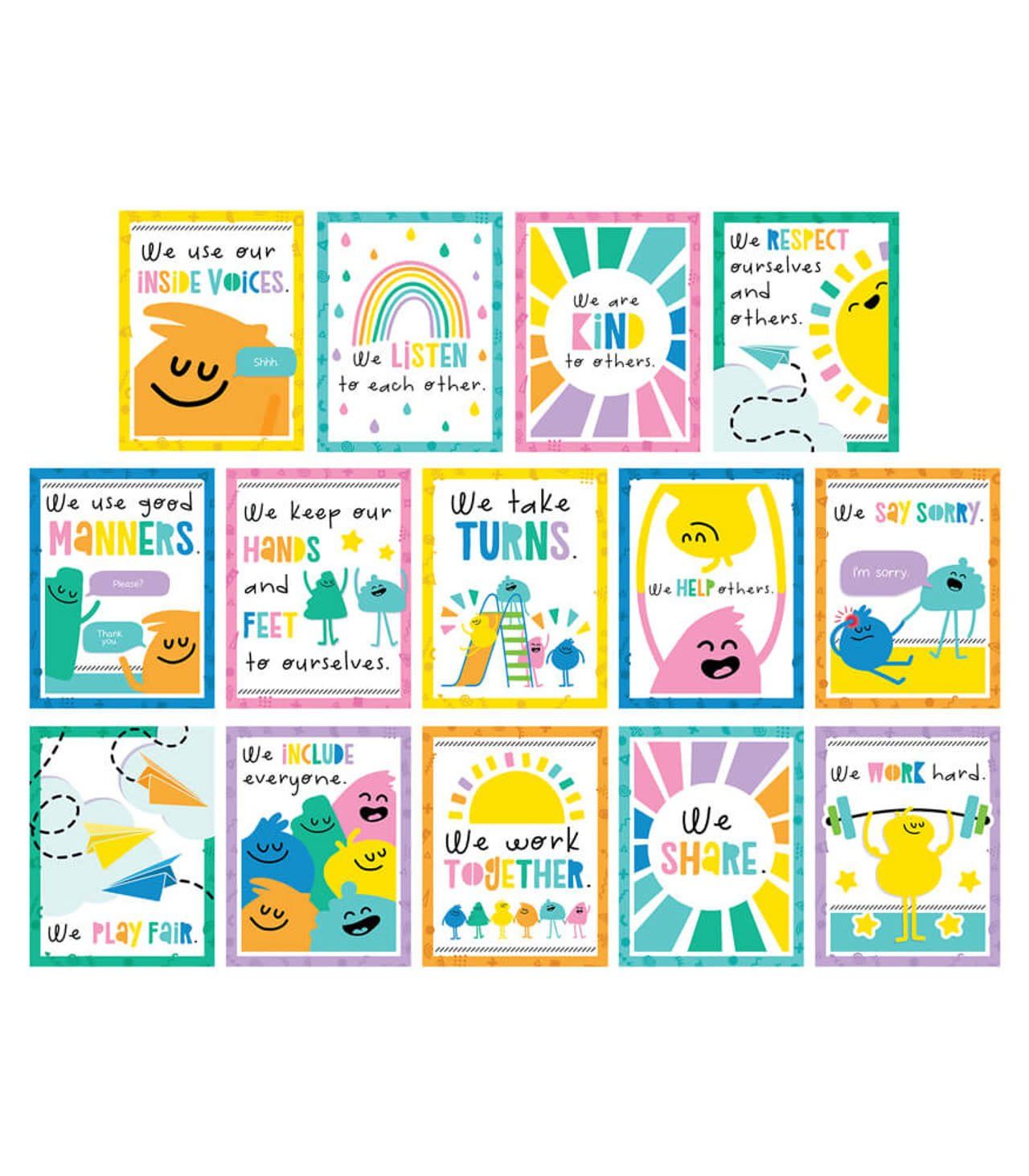Happy Place Mini Posters: Rules for a Happy Class Poster Set