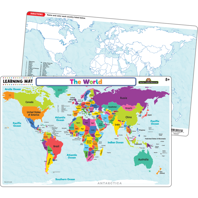 World Map Learning Mat