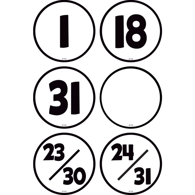 Black & White Calendar Days