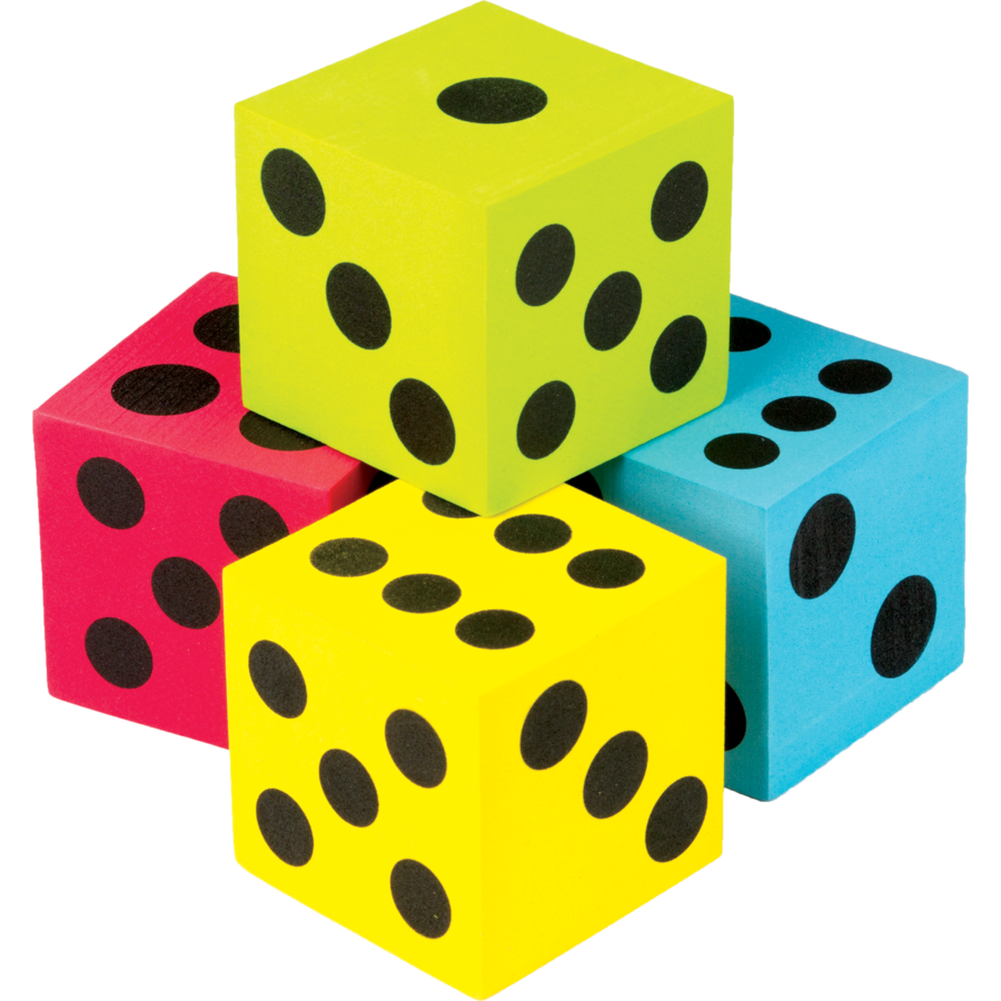 Colorful Jumbo Dice 4-Pack
