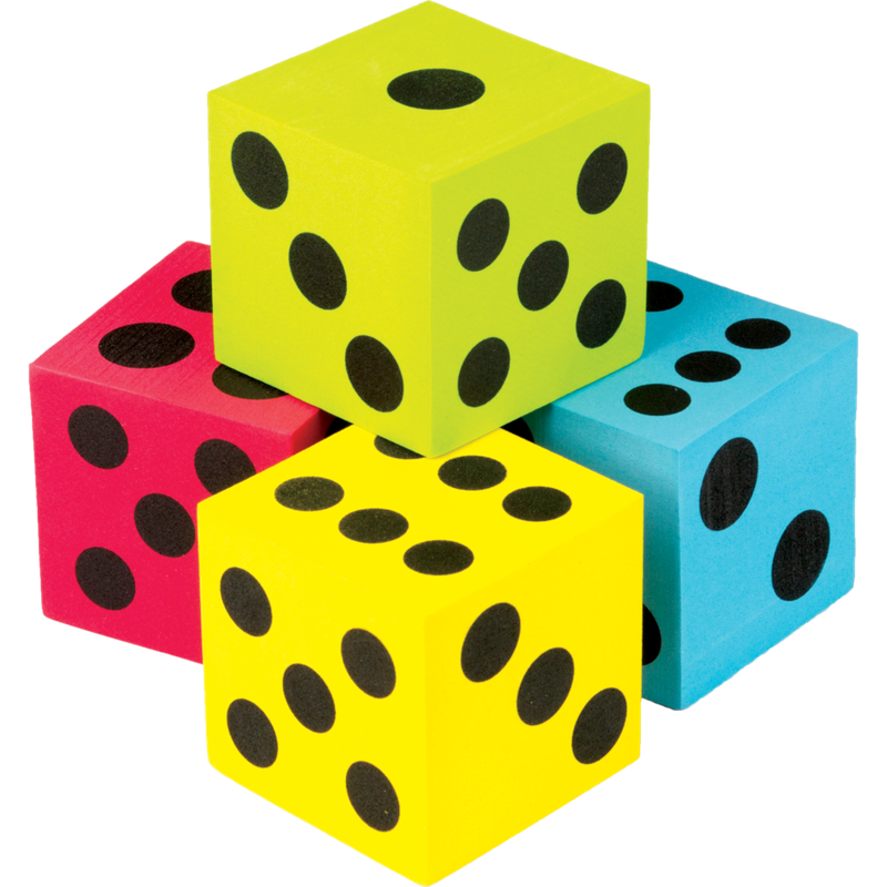 Colorful Jumbo Dice 4-Pack