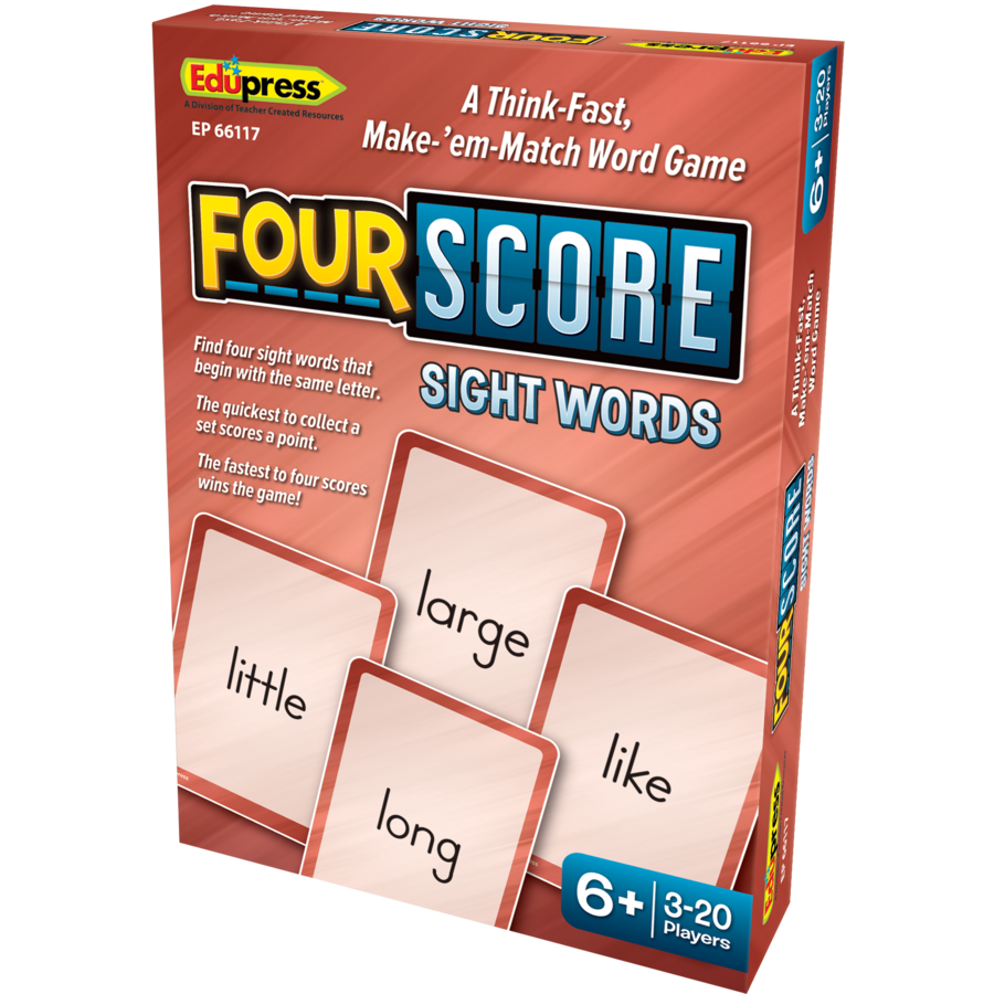 Four Score Card Game: Sight Words