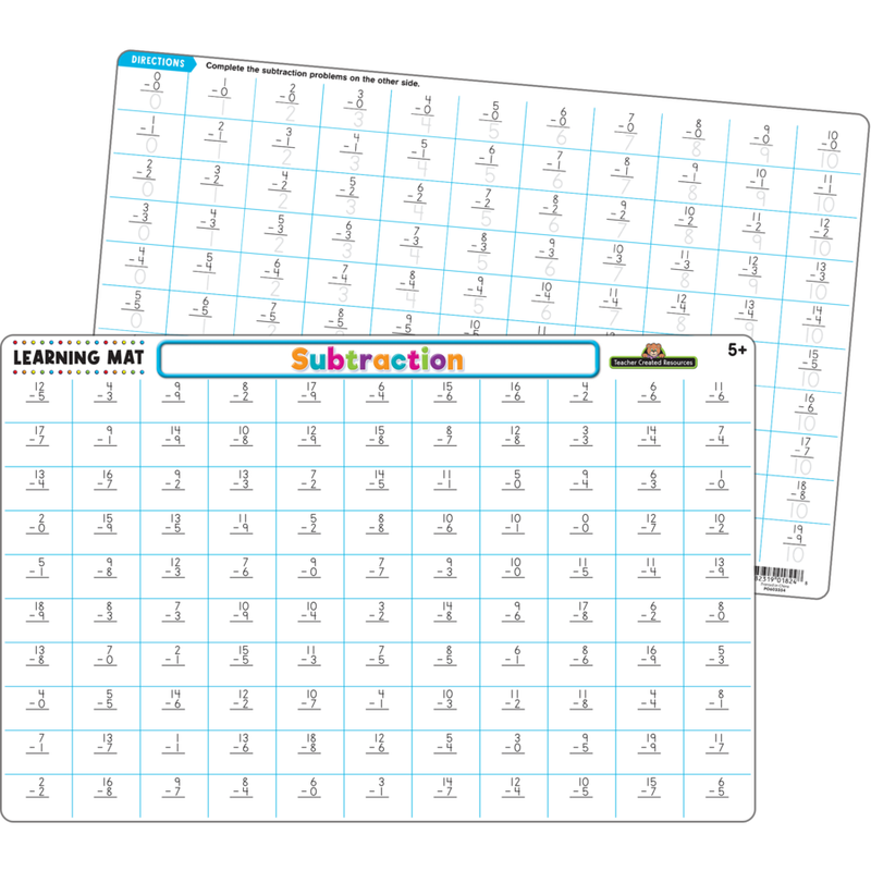 Subtraction Learning Mat