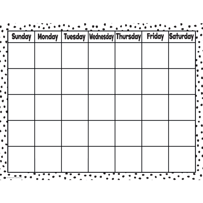 Black Painted Dots on White Calendar Chart