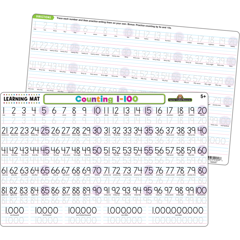 Counting 1-100 Learning Mat