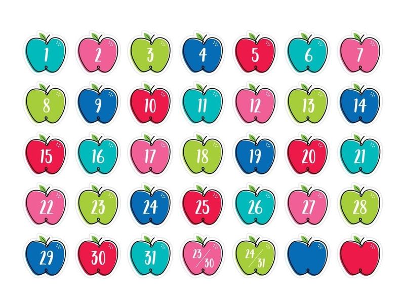 Core Decor Doodle Apples Calendar Days