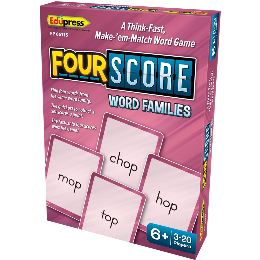 Four Score Card Game: Word Families