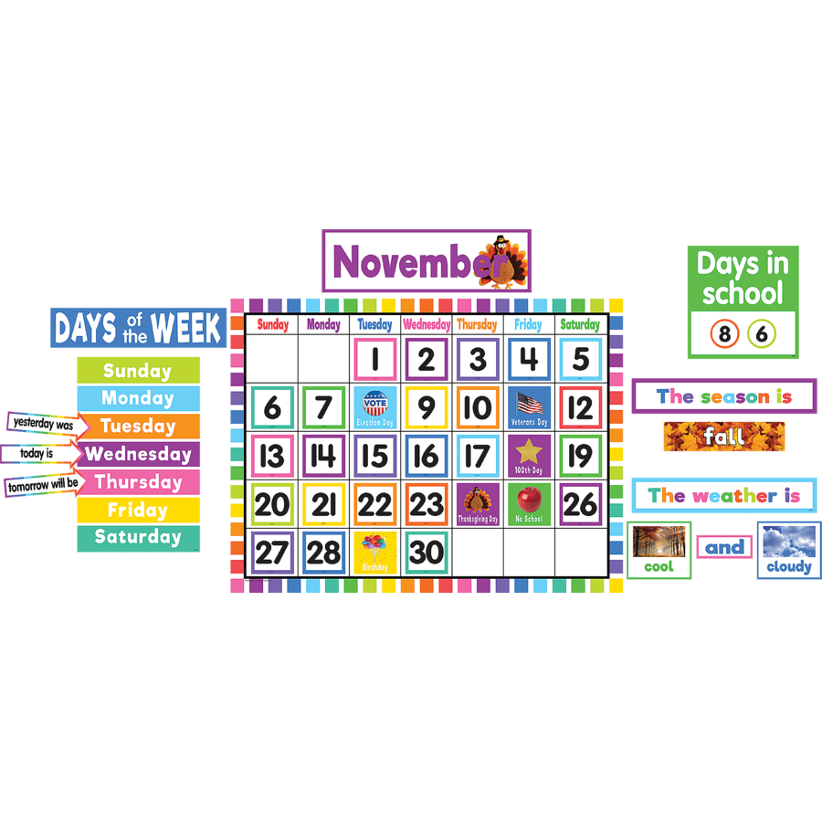 Colorful Calendar Bulletin Board